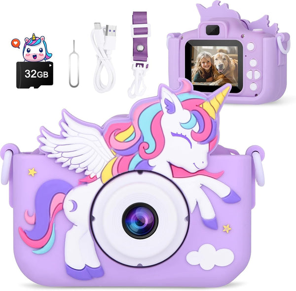 Alotwan Kids Camera Unicorn Toys for Girls, Digital Camera for Kids Age 3-8