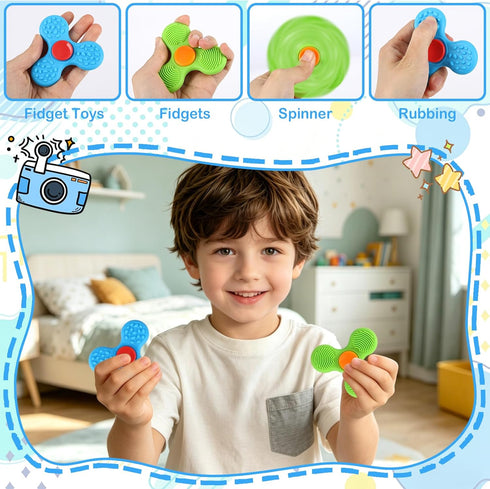 DOSEVENTOY 14Pcs Quiet Fidget Toys for Kids,Silicone SensoryToys,Worry Stones for Anxiety,Fidgets for Classroom,Easter