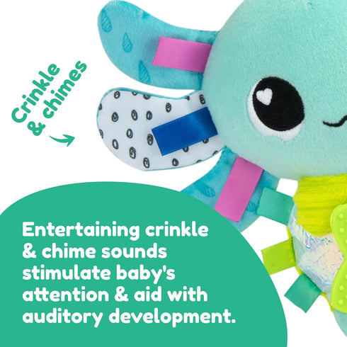 0 Lamaze Clip On Car Seat and Stroller Toy - Alise The Axolotl - Crinkle Car Seat Toys and Stroller Toys - Sensory Toys