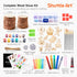 5-12, Kids Wood Painting Craft Kit, Glow-in-the-Dark Paint and Diamond Painting on Wood Slices with Stickers & Wiggle