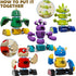 3-5 Set 3 4 5 6 7 TEMI Magnet Robot Toy for Kids Years Old - Monster Magnet Toys Stacking Transform Toys with Storage