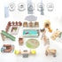 Set 3-6 HAPGFS Wooden Doll House Furniture and Accessories Outdoor Play for Kids- Includes Slide, Swing, BBQ Grill