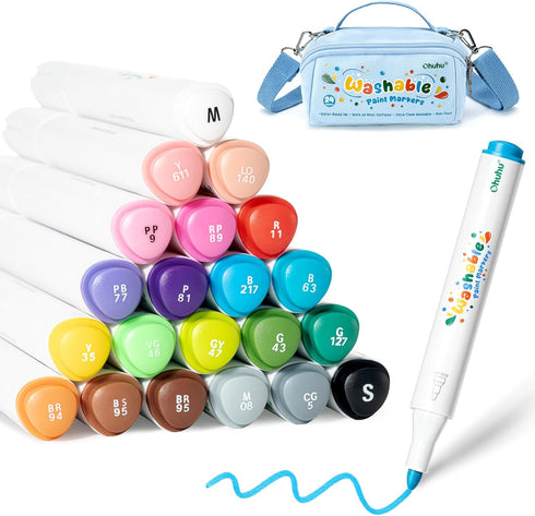 Ohuhu Acrylic Paint Markers Ultra-Washable Markers for Kids Bullet Tip Paint Pens