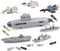 deAO Aircraft Carrier Toy Military Submarine Naval Ship Play Set with Planes