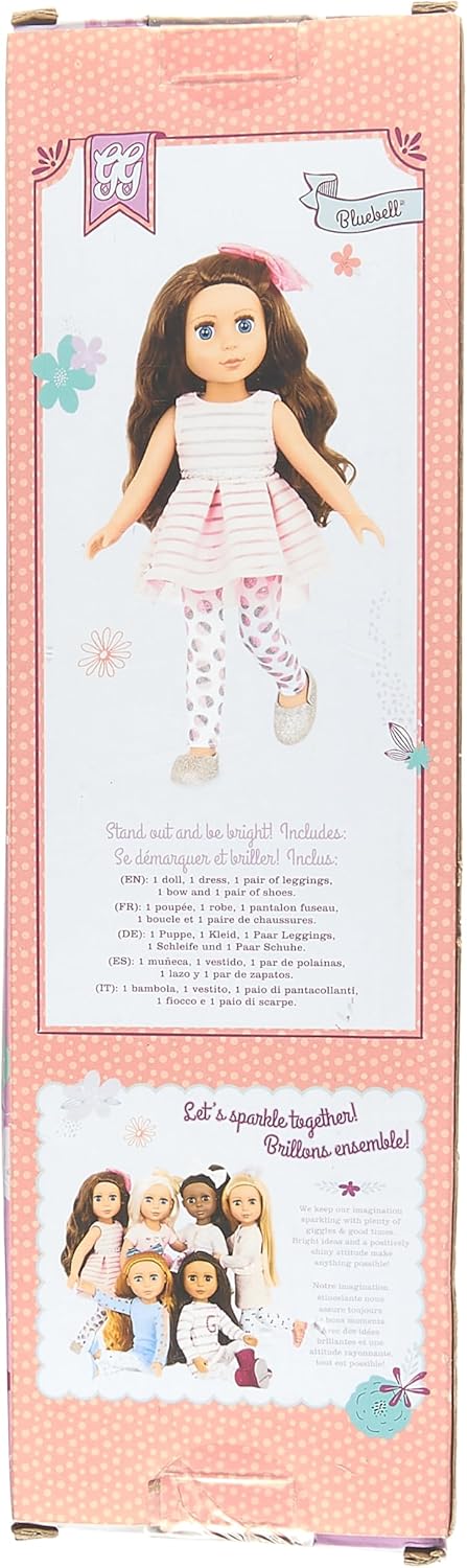 Glitter Girls Bluebell 14-inch Poseable Fashion Doll for Girls Age 3 & Up, Pink, Brown, Silver, Blue