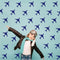Melissalove 24pcs/Set Airplane Wall Pattern Decals for Kids Room, Dark Blue DIY Wall Decor Stickers
