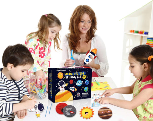 7 8 9 10 11 12 Set 11 CiyvoLyeen Space Sewing Kit for Kids Solar System DIY Activity Kids Felt Craft Supplies for Girls