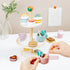 MIKNEKE Set Set Sets Wooden Dessert Cake Tea Party for Little Girls Toys, Pretend Play Kids Tea for Toddlers Wood Toys
