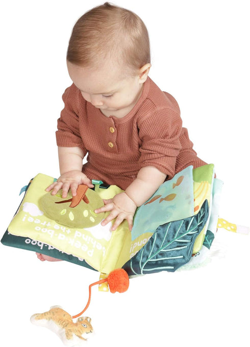 Manhattan Toy Peek-a-Boo Soft Crinkle Book with Tethered Bunny - Baby & Toddler Activity