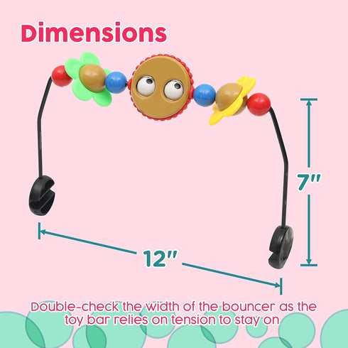 Toy Bar for Baby Bouncer - Googly Eyes Toy Plays Music and Balls Make Tinkling Sounds - Baby-Safe Plastic Baby Bouncer Toys - Easy to Install Baby Bouncer Accessory