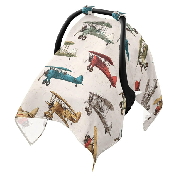 Mazeann Colorful Vintage Planes Pattern Car Seat Cover Baby Breathable Soft Infant Carseat
