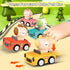1-3, 6-9-12-18 Set, 1st 1-2 Press to Go Friction Inertia Car, Animal Toddler Toy Cars Infant Month Play Figure Vehicle