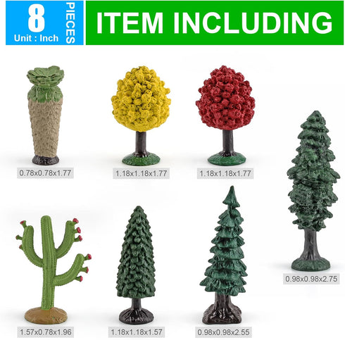 Set Realistic Plastic Trees Toys Plant Toy for Kids Sensory Bins Learning Toys Realistic Food Figurines School Projects