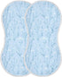 decor gift 4 Pack 22x11in Cotton Burp Cloths Muslin Easy Care Wildflower Pastel Blue Baby spit up Rags for Babies boy