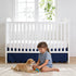 100% 400 Count 52"X28" 14" Scallop Edge Crib Skirt Navy Blue, Egyptian Cotton Thread Crib Skirt Dust Ruffle,Double