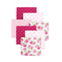 Little Treasure Hudson Baby Cotton Poly Flannel Receiving Blankets Multipack, Pink Rose,