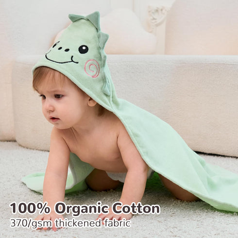 2 Pack 100% Viviland Hooded Baby Towels, Soft Cotton Baby Bath Towels with Hood, Extra Thick and Absorbent, Essential