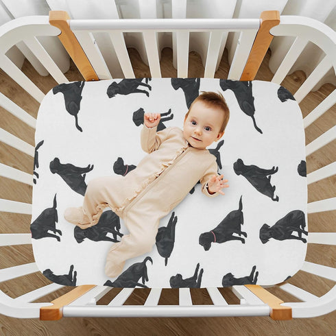Vdsrup 39 27 5In Crib Sheets for Boys Girl Labrador Retriever Neutral Mini Crib Mattress Sheets Fitted, Dogs Toddler