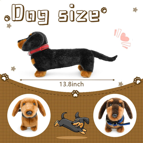 Animals,16Dachshund (dog-1collar) Dogs Stuffed Stuffed Animals Toys Plush Dog Stuffed for Kids,Girls,Boys,Pet,Soft