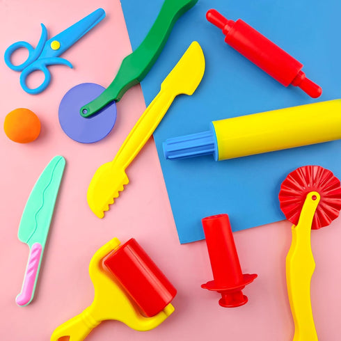 Kids,9-Piece iShyan Dough Tools for Kids Clay and Dough Tool Kit Includes Roller, Rolling Pins, Cutting Tools, Safe