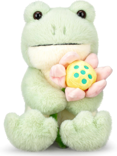 IKASA 13.5" Frog Stuffed Animals Plush Toys, Cute Soft Cuddly Gift for Family Kids