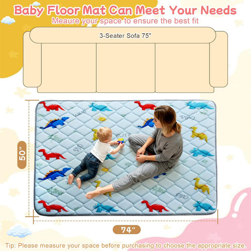 74" 50" omzer Baby Play Mat for Floor: x Playpen Mat - Thicker & Large Soft Cushioning Padding Foam Playmats for Babies