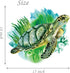 ROFARSO Lifelike Cute Green Sea Turtle Animal 3D Vinyl Bathroom Wall Stickers, Removable Wall Decals for Nursery and