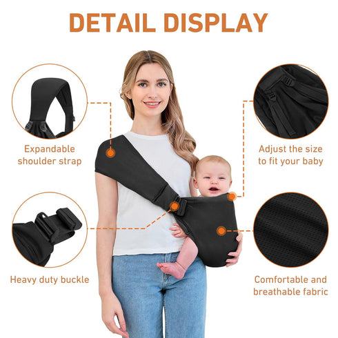 Summer Baby Sling Carrier, Baby Carrier Newborn to Toddler, Mesh Toddler Carrier, Lightweight Breathable Baby Wraps