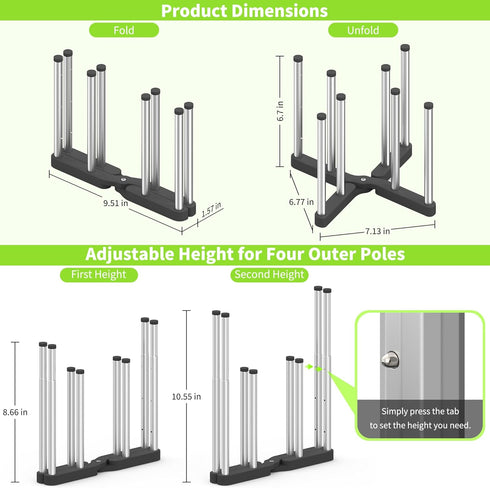 Retractable Bottle Drying Rack, Foldable Baby Bottle Drying Rack, Collapsible Draining Rack for Reusable Bag, Cutting