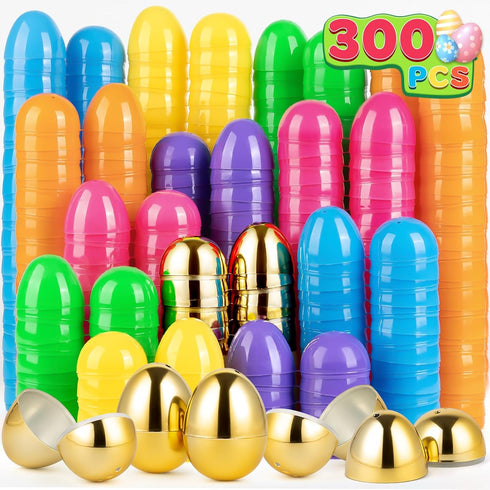 V-Opitos 300PCS Plastic Easter Eggs, 2.4'' Bulk Empty 288 Colorful with 12