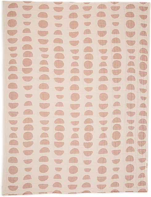 30 40 Crane Baby Blanket, Soft Cotton Jacquard Nursery and Stroller Blanket for Boys and Girls, Copper Moon Phase, x