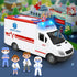 3-5 4 Sets 3 4 Toy Ambulance Boys Age With Different Flashing Lights & Sound, Back And Side Doors Open Friction-Powered