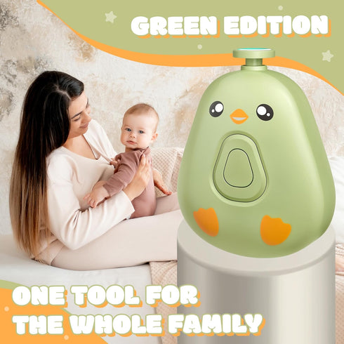 RE-WECHSEL Trimmer 6 Electric Baby Nail Safe and Quiet Nail File for Infants and Kids, Grinding Heads, Low Vibration