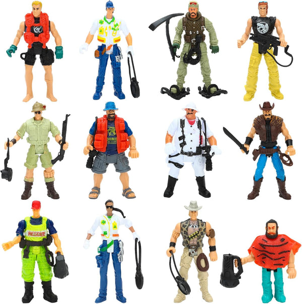 ONEST 12 Pieces Explorer Action Figures Explorer Figurines 4" Action Figures with