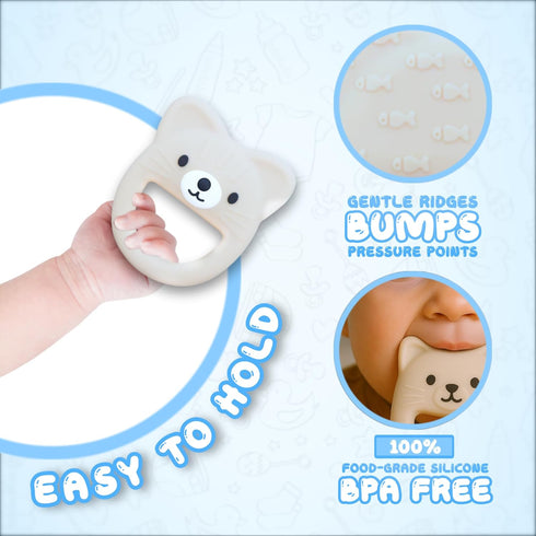 VBRS Baby Teether, Safe Chew Toy for Infants, Soothing Relief for Teething Pain, Cute Animal Shape, Easy Grip for Tiny