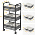 3 Baby Diaper Caddy Rolling Utility Cart, Tier Baby Essentials Nursery Organizer and Storage with Dividers and Drawers
