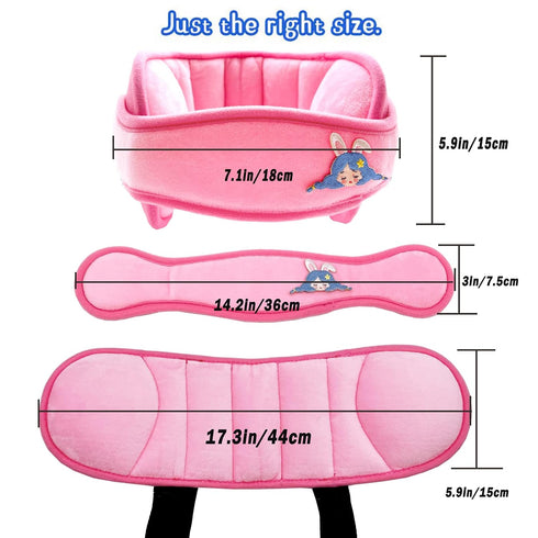 Child Car Seat Head Support Band - Baby Head Neck Relief Safety Headrest - Adjustable Toddler Carseat Head Holder Head