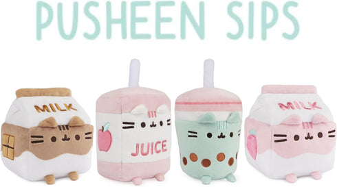 GUND Pusheen Boba Tea Cup Plush Cat Stuffed Animal - Ages 8 and Up, Green/Pink, 6”