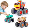 Toy Cars For 1 2 3 Year Old - 3 Pack Monster Truck Toy - Push & Go Crocodile Friction Powered Bull Pull Back Leopard