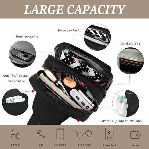 MYHOZEE Backpack 2 1 Sling Bag Crossbody Purse - in Nylon Cross Body Bag Diaper with Wipes Pouch, Water Bottle Pocket