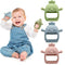 3 Pack Baby Teether Teething Toys for Babies 0-6 Months, Silicone Anti Dropping Hand Teether Pacifiers