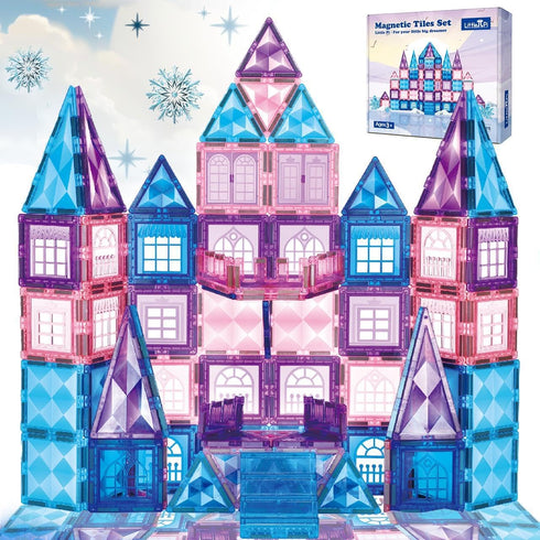 Little Pi 102pcs Frozen Princess Castle Magnetic Tiles Building Blocks - 3D