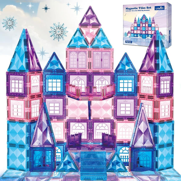Little Pi 102pcs Frozen Princess Castle Magnetic Tiles Building Blocks - 3D