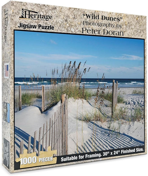 1000 30x24 inches, 1000 Heritage Puzzle Inc. Wild Dunes Piece Puzzle - Beach Theme Jigsaw for Adults, Ocean Puzzles