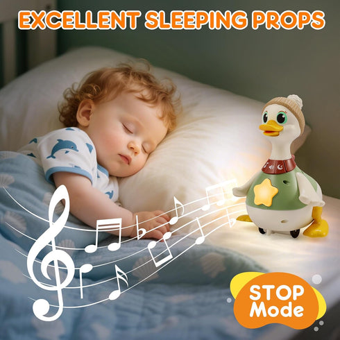 LUDILO 6-12 6 7 8 9 10 12 18 6-12-18 Tummy 1 Infant Baby Toys Months: Musical Crawling Duck Toy Must Have Month Old