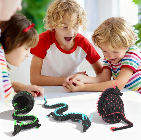 12-inch 3D 2) Printed Dragon Eggs, Glow in The Dark Fidget Toys for Kids & Adults, for Home Office Desk Decor (Pink +