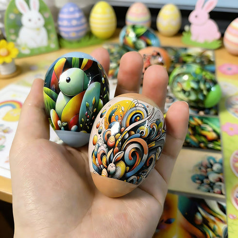 Dcurix 48 (Large(set3)) Pieces Thermo Heat Sleeves Easter Eggs Wraps Decorative Egg Easter Bunny and Chick Pattern