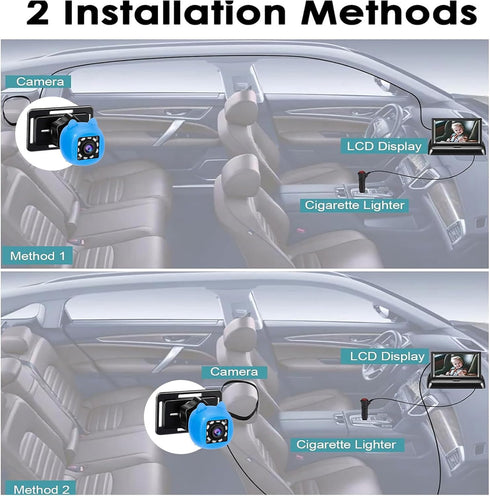 Shkalacar 1080P 4.3 Inch 150 Baby Car Camera, Foldable Monitor with Night Vision and Wide View Angle, for Baby Rear