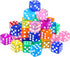 GWHOLE 40 Pieces 6-Sided Game Dice Set, 8 Translucent Colors for Board Games and Teaching Math