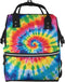 HCBPWVQA tie dye rainbow Diaper Bag with Changing Pad and Pacifier Holder, Multifunction